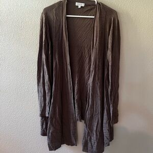 Women's Brown Open Front Sweater